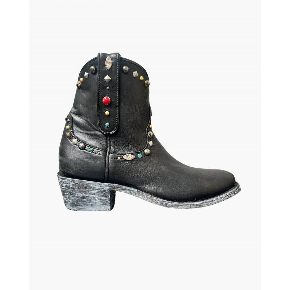 NEW MEXICANA women's zacateca stud leather boot in black